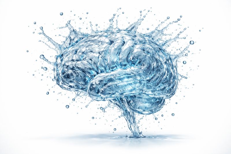 Wassersplash in Form eines Gehirns